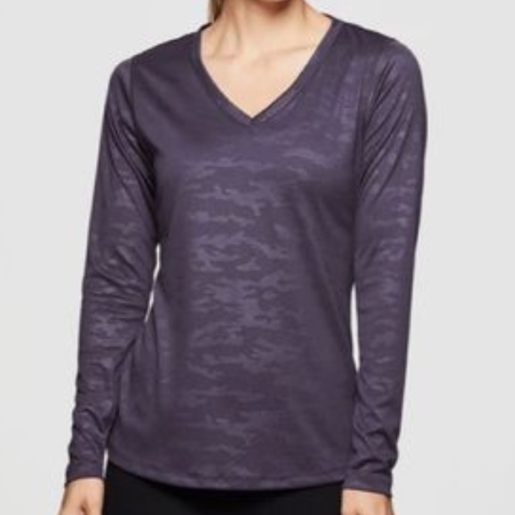 RBX Tops - RBX Purple Camo V Neck Long Sleeve Top Size Small